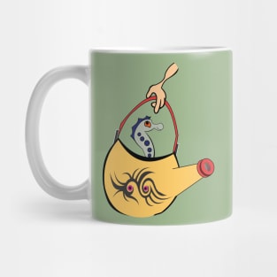 vintage. sea horse living in a kettle. Mug